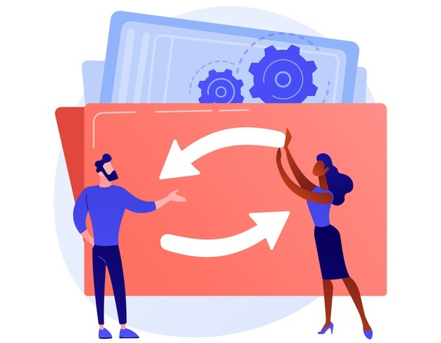 mechanism teamwork cartoon characters spinning gears together co working collaboration partnership team building cooperation technology concept illustration 335657 2038